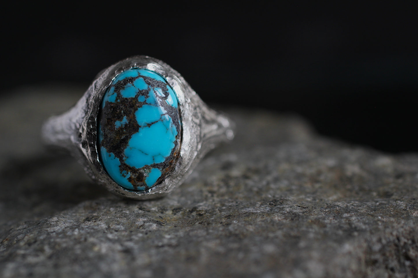 Melt 1 Ring | Sierra Nevada Turquoise | 900 coin style silver