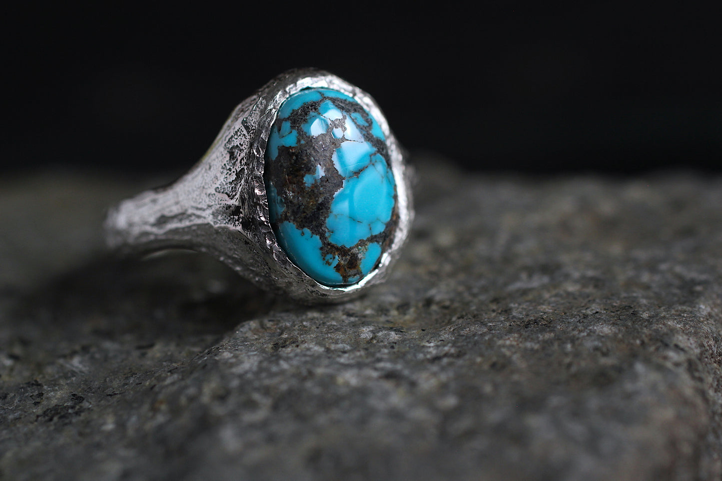 Melt 1 Ring | Sierra Nevada Turquoise | 900 coin style silver