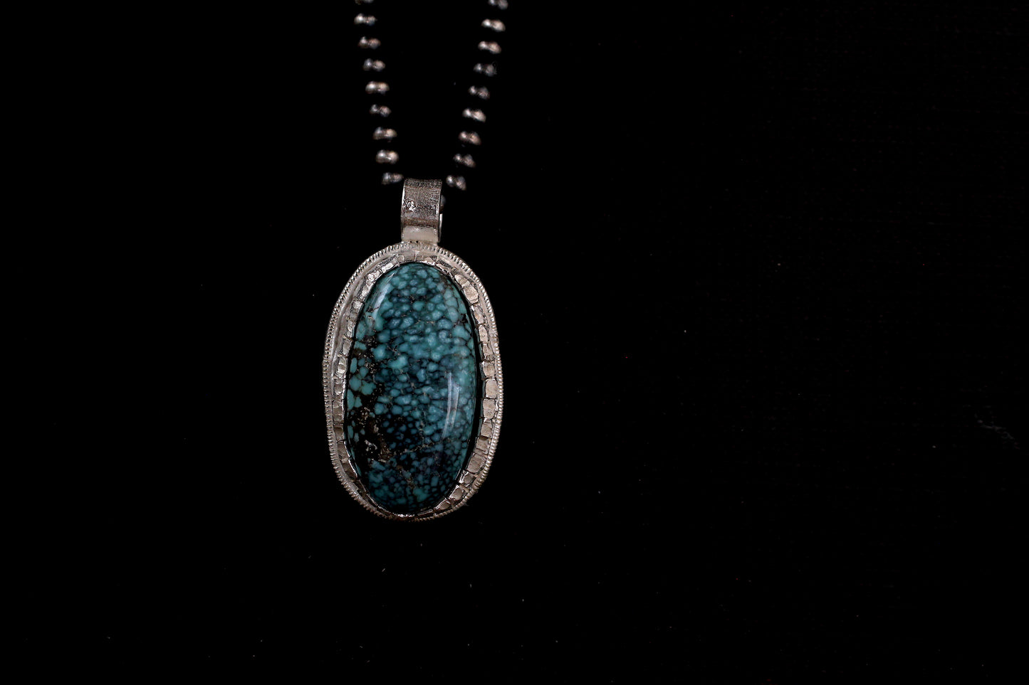 Blue moon turquoise | Black spider web |melt bezel | 925 silver