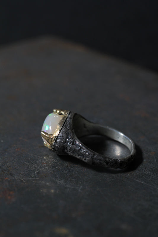 Candle stone creation | Black and Gold | silver and 18KGP