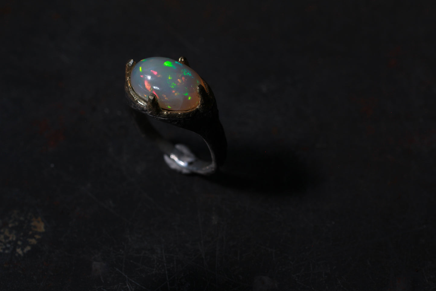 Candle stone creation | Black and Gold | silver and 18KGP