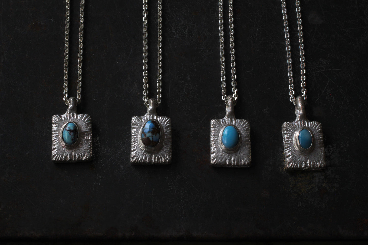 Golden hill turquoise | Sand casted | silver 950