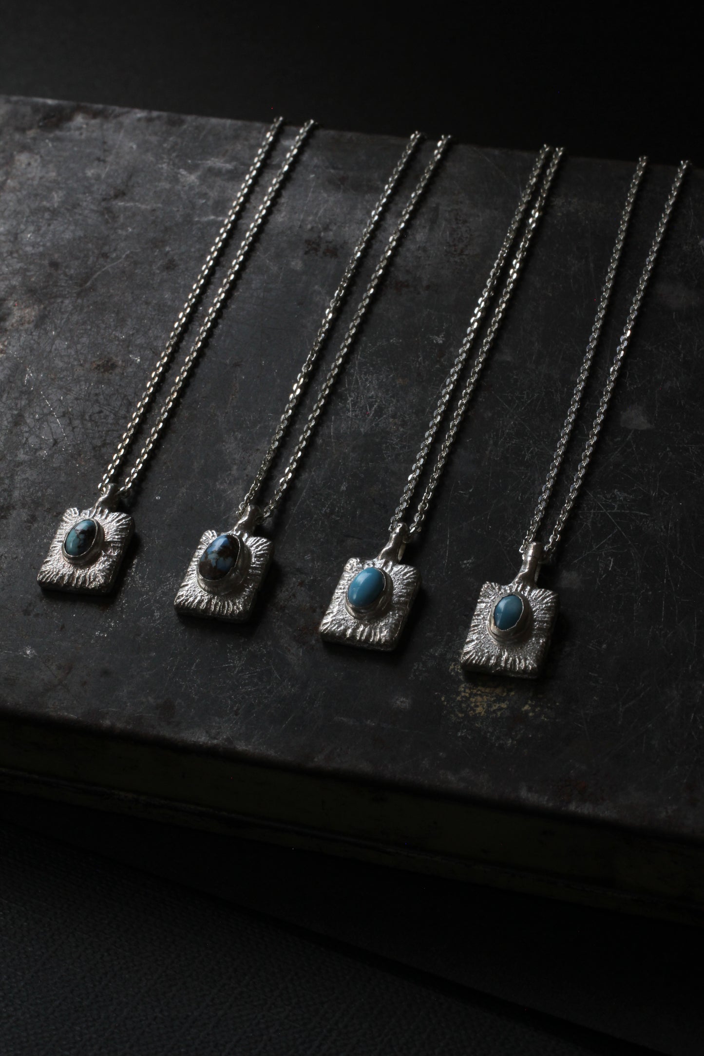 Golden hill turquoise | Sand casted | silver 950