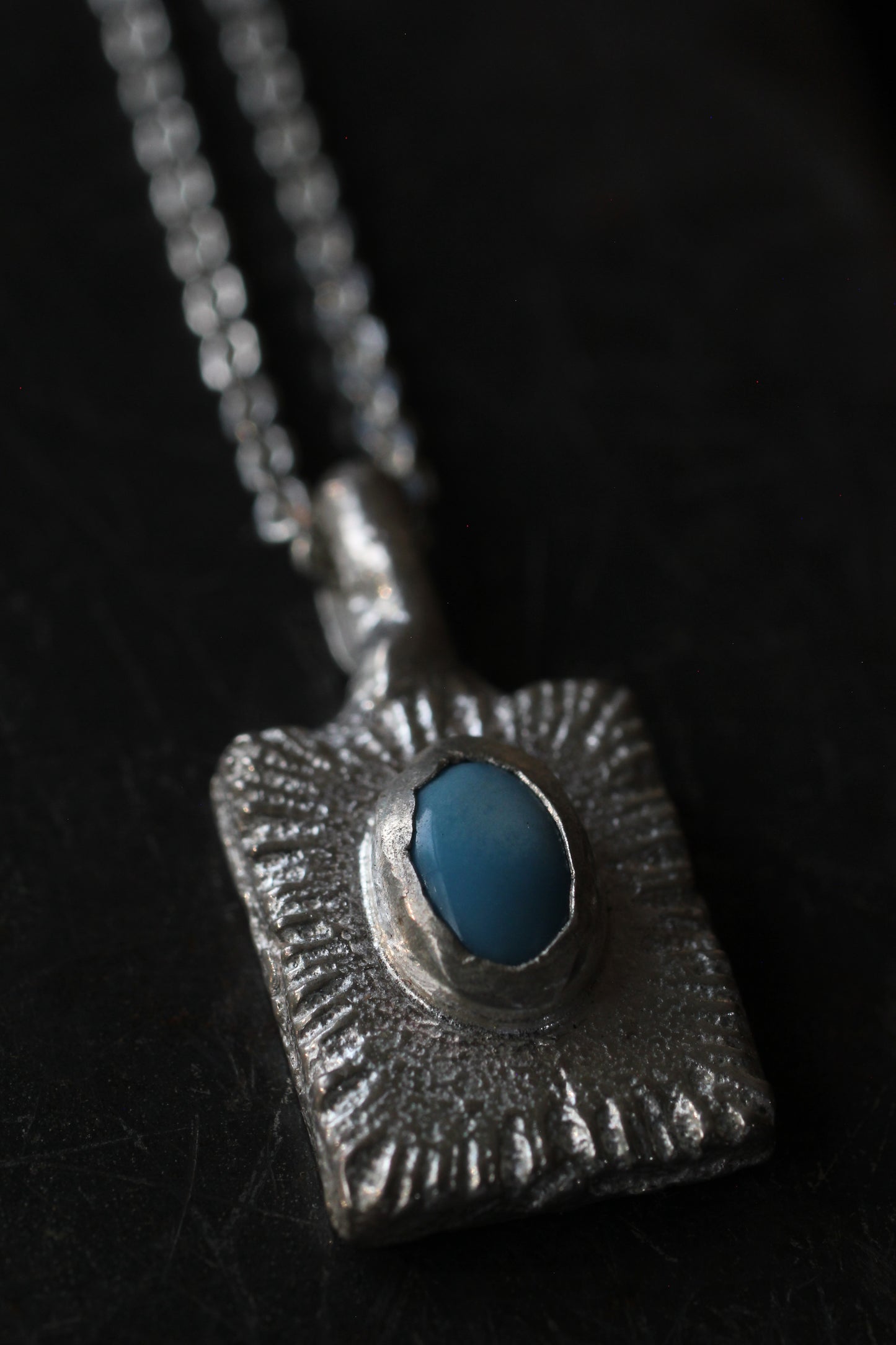 Golden hill turquoise | Sand casted | silver 950