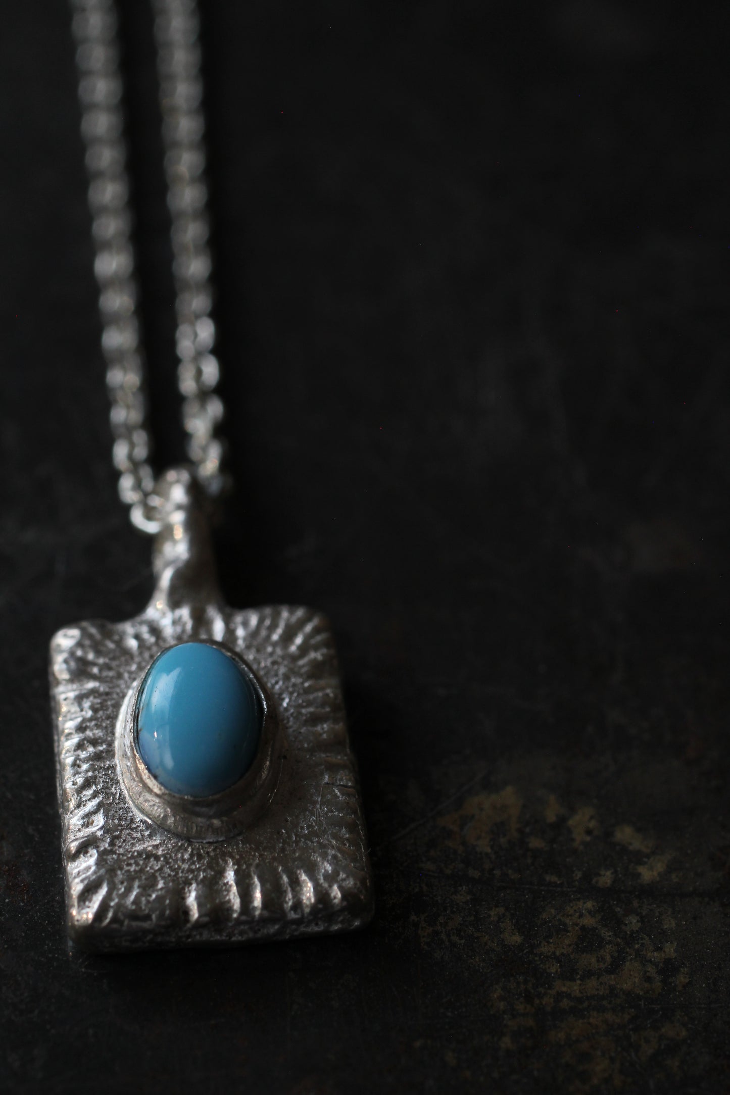 Golden hill turquoise | Sand casted | silver 950