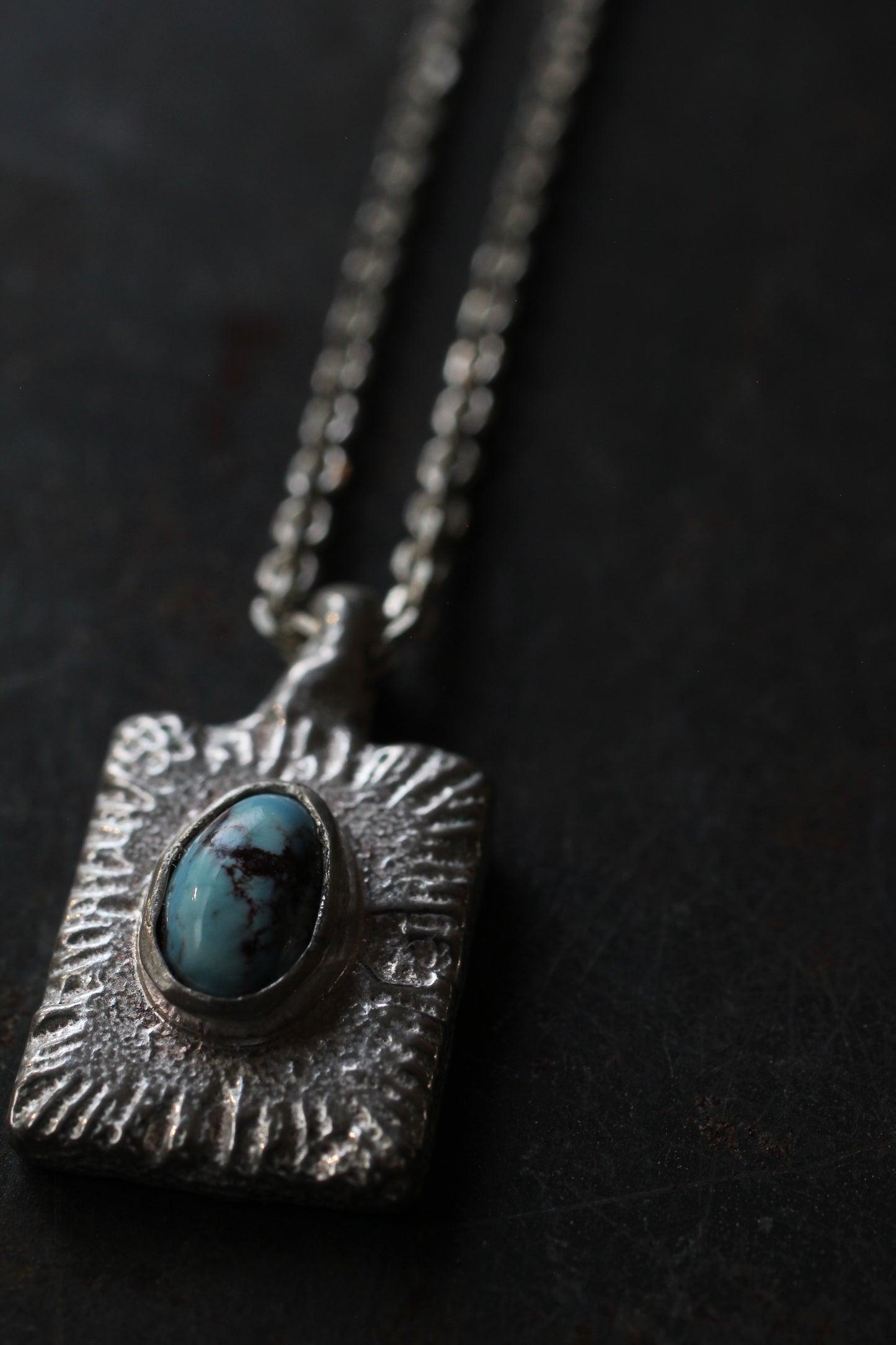 Golden hill turquoise | Sand casted | silver 950