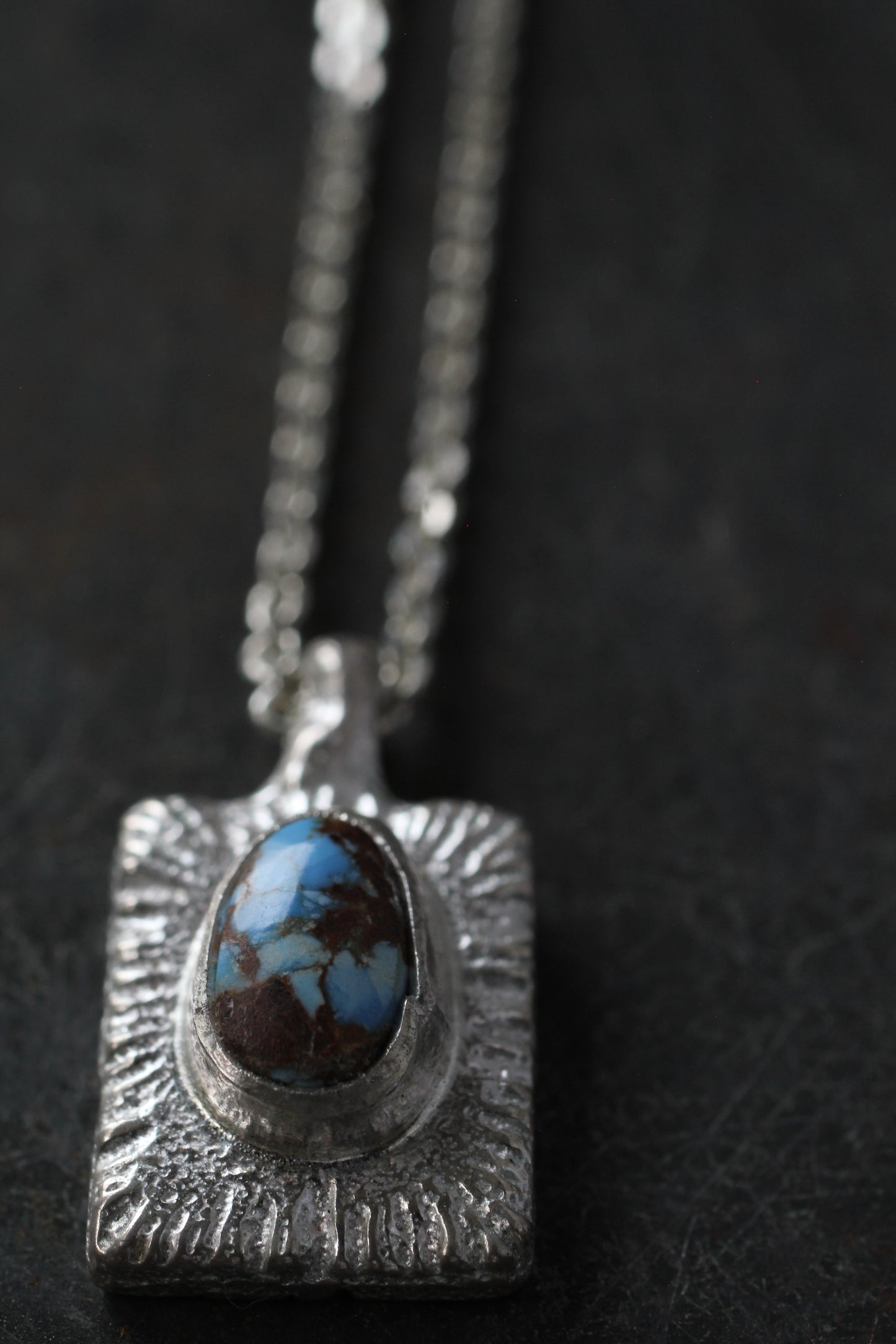 Golden hill turquoise | Sand casted | silver 950