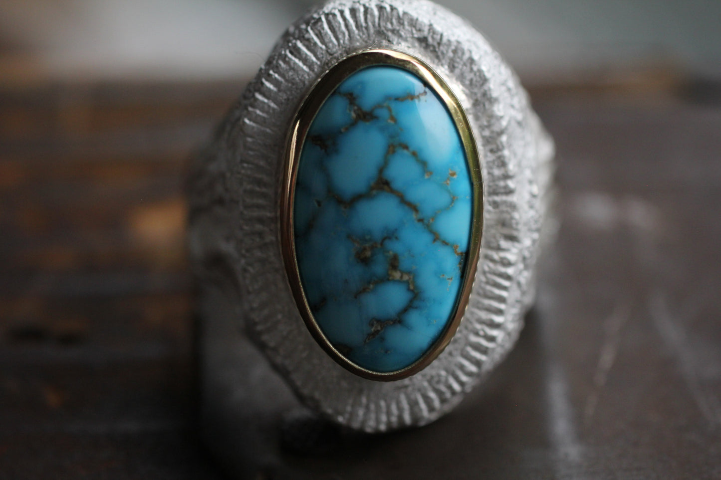 Melt 1 Series white & 14k Gold  | Kingman Turquoise (natural)