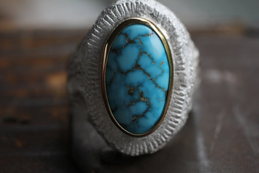 Melt 1 Series white & 14k Gold  | Kingman Turquoise (natural)