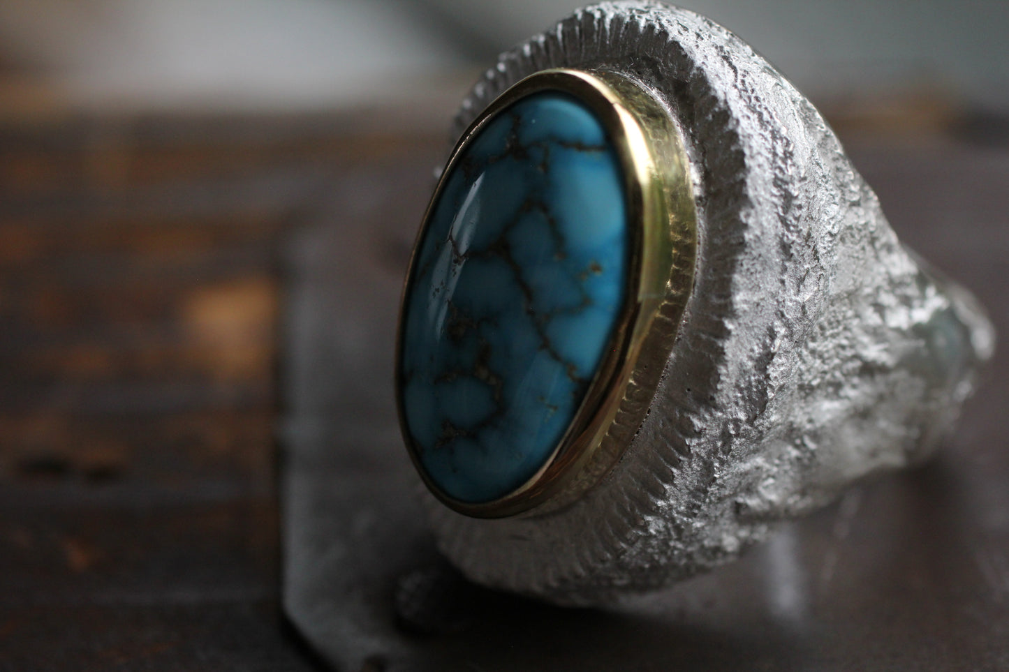 Melt 1 Series white & 14k Gold  | Kingman Turquoise (natural)