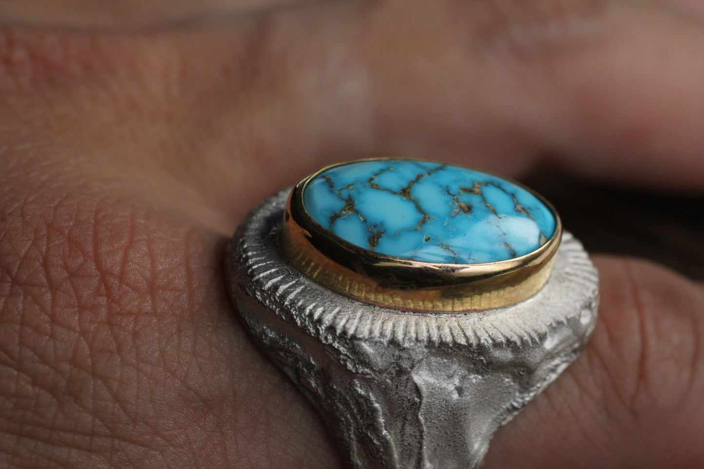 Melt 1 Series white & 14k Gold  | Kingman Turquoise (natural)